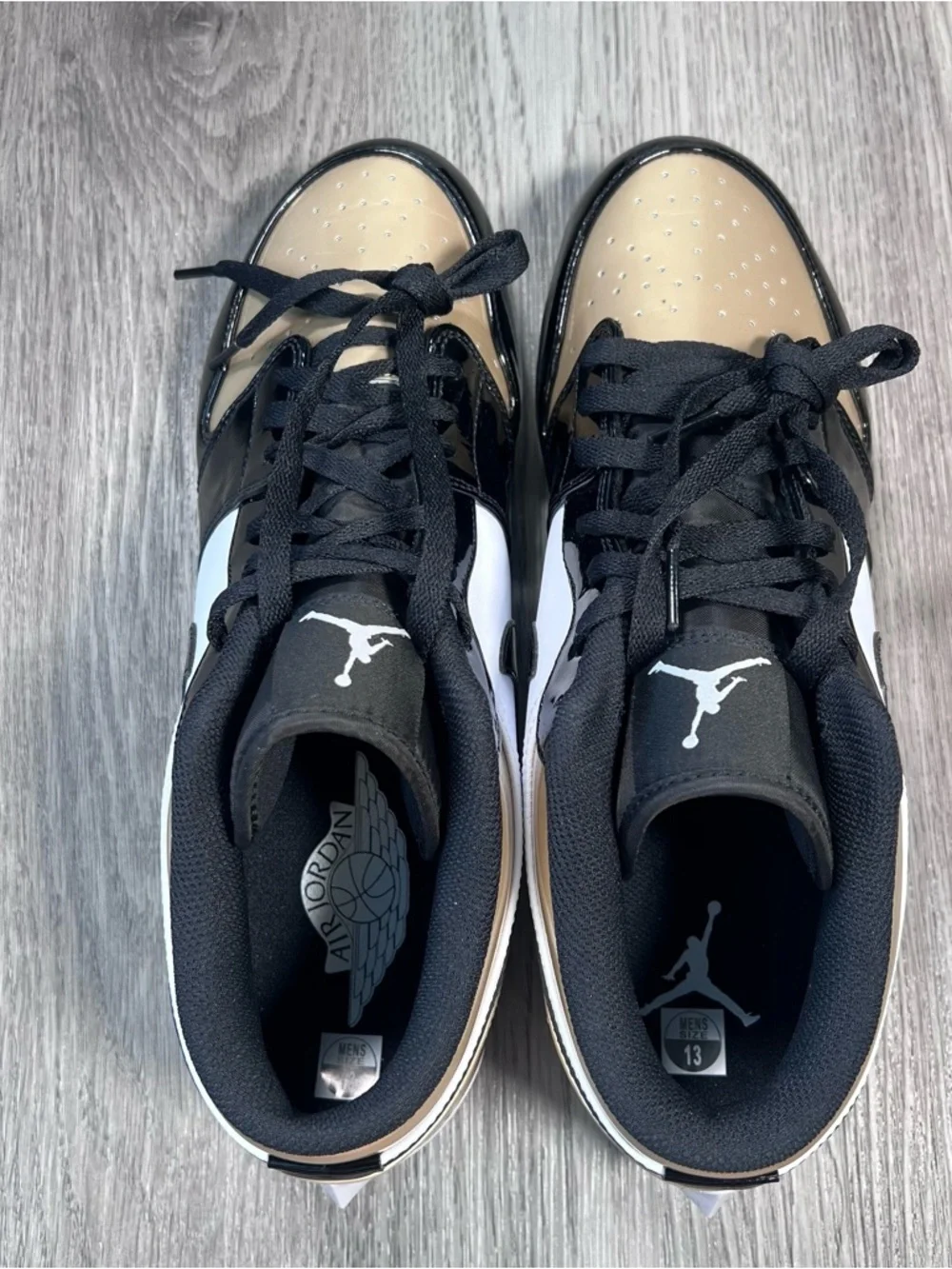 Nike‎ Air Jordan 1 Low Cleat Mens Size 13 Metallic Gold Black White FJ6245-701